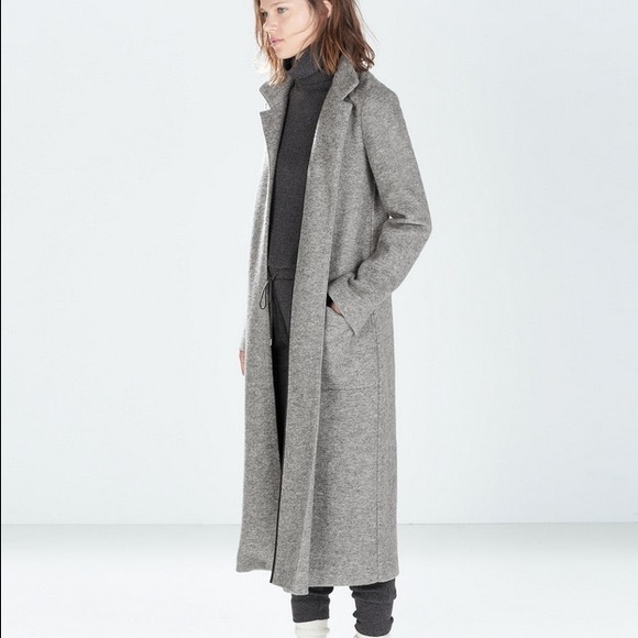 zara light grey coat